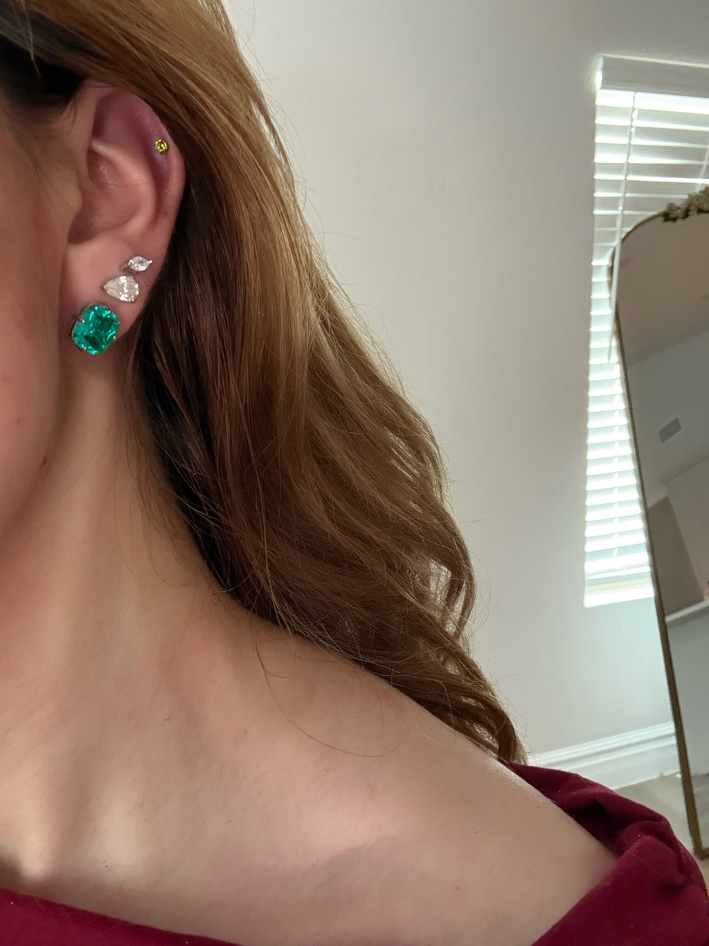3 CT Elongated Cushion Cut Turquoise Earrings
