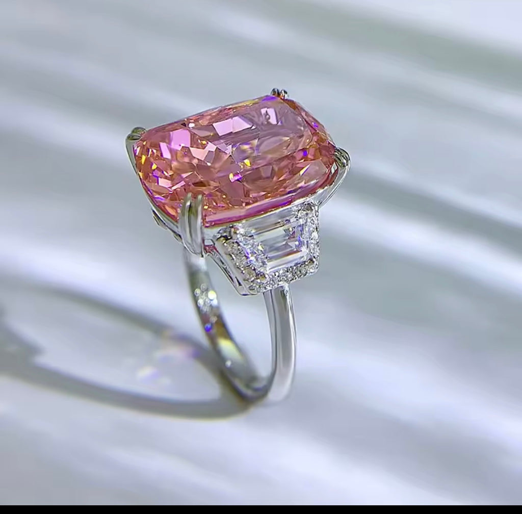 Pink Moissanite Ring