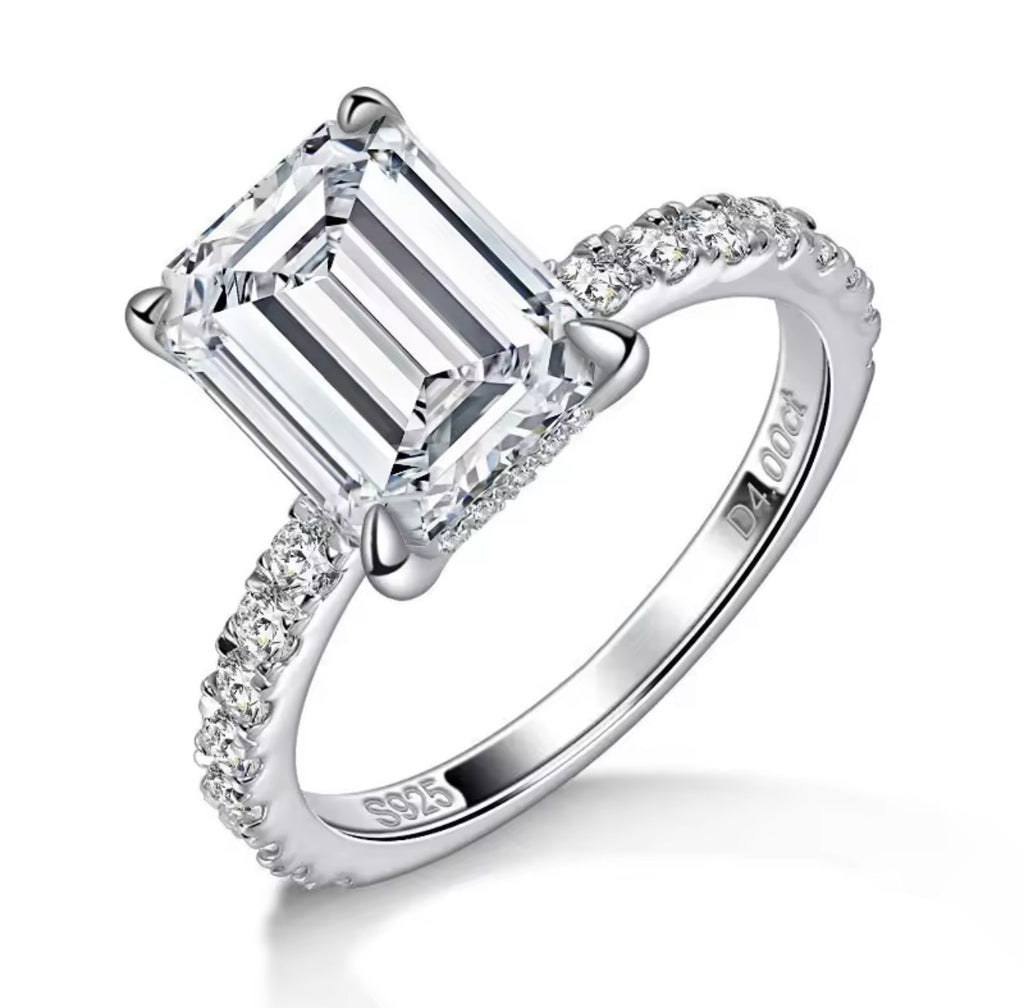 Moissanite Emerald-Cut Engagement Ring
