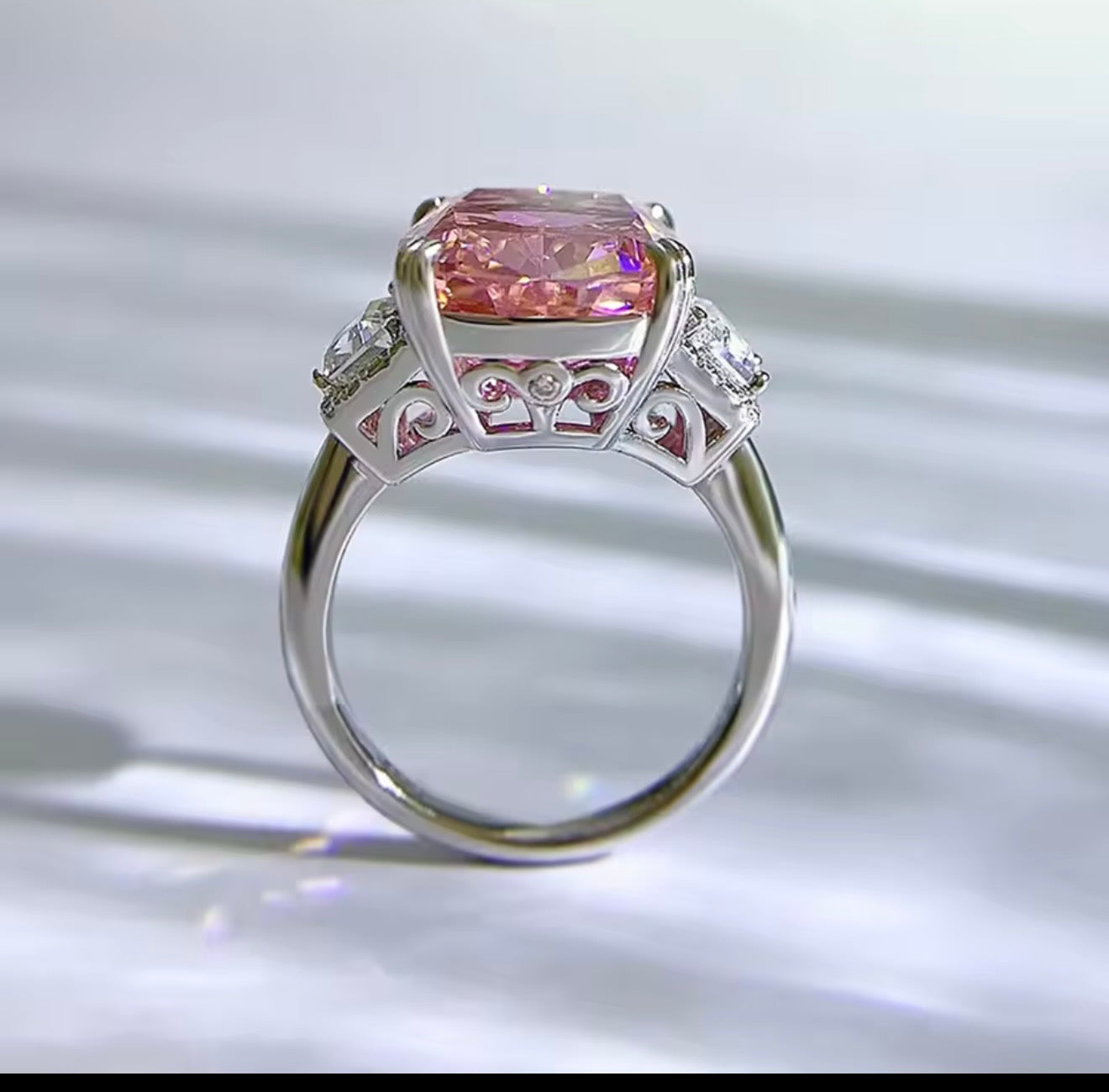 Pink Moissanite Ring
