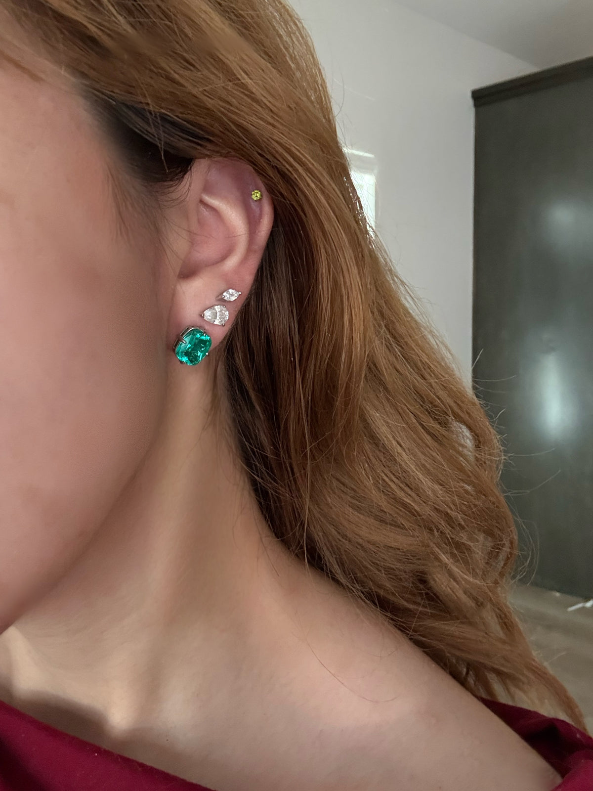 3 CT Elongated Cushion Cut Turquoise Earrings