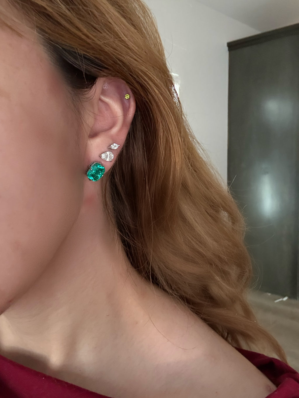 3 CT Elongated Cushion Cut Turquoise Earrings