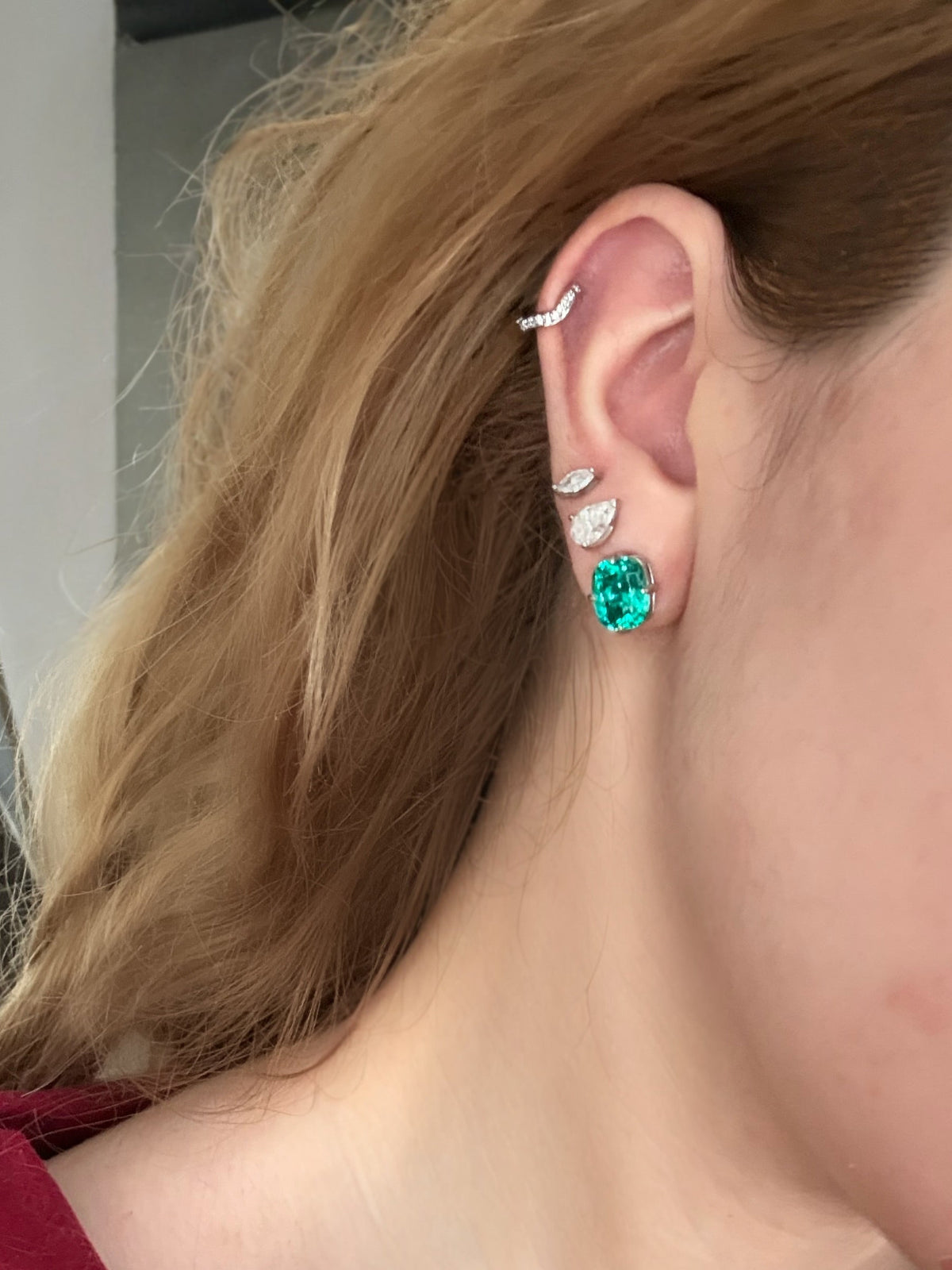 3 CT Elongated Cushion Cut Turquoise Earrings