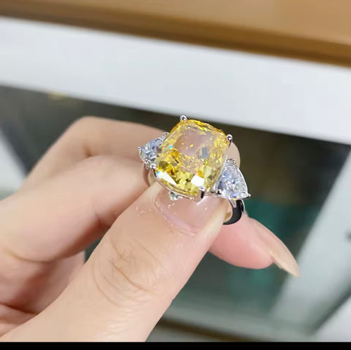 3 CT Yellow Mossanaite Citrine Engagement Ring (Copy)