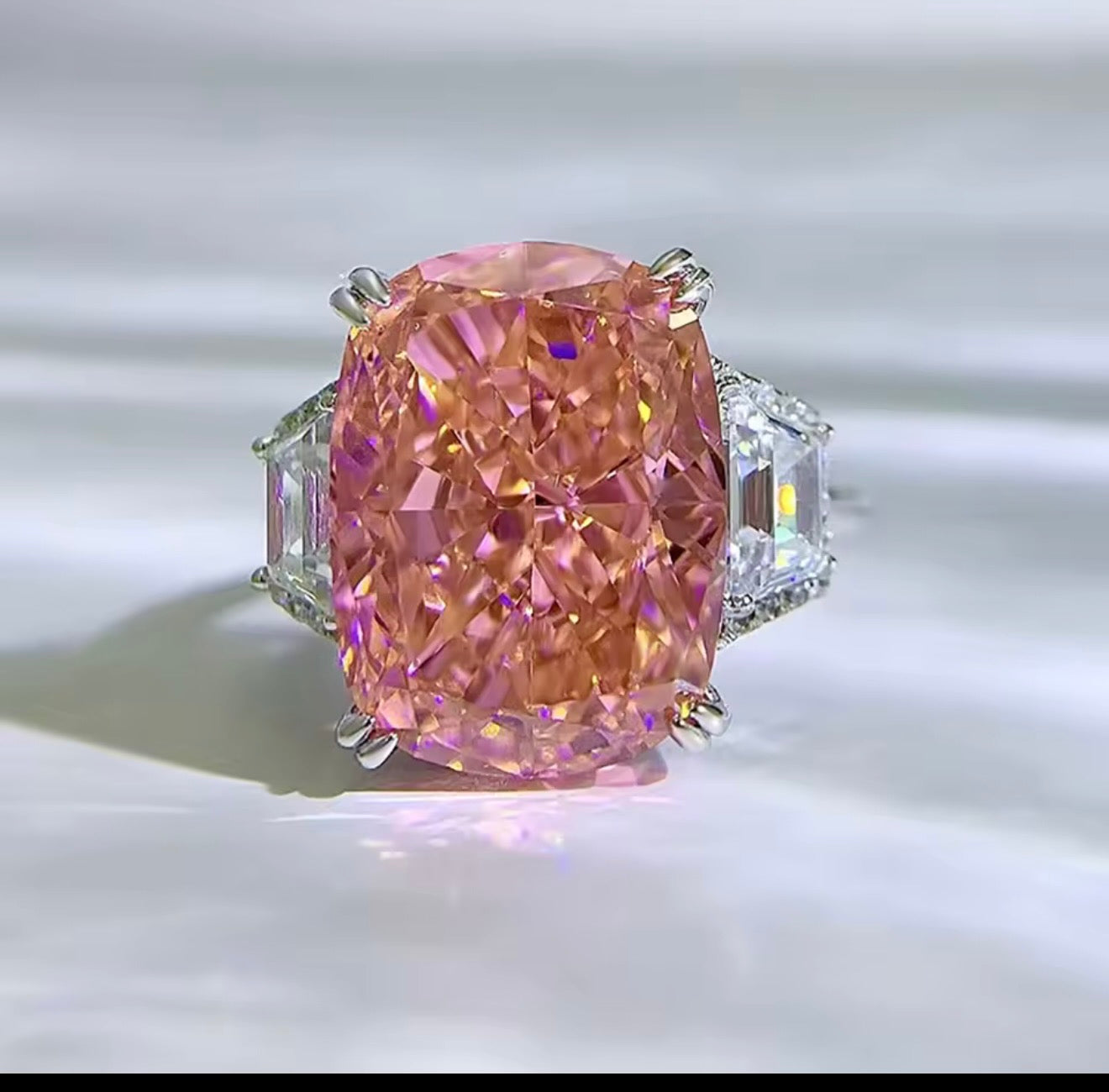 Pink Moissanite Ring