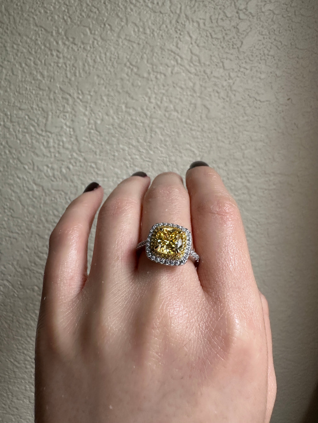 3 CT Yellow Mossanaite Citrine Engagement Ring