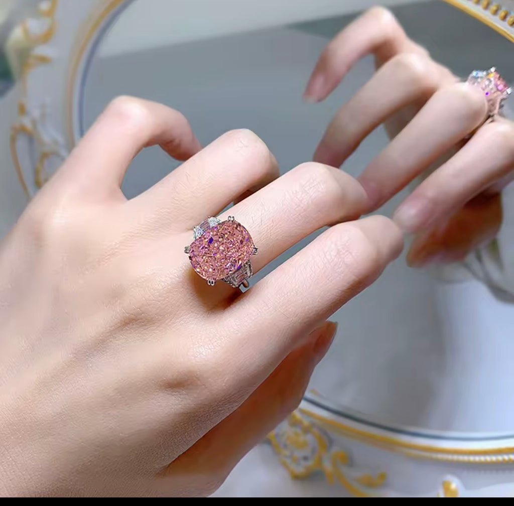 Pink Moissanite Ring
