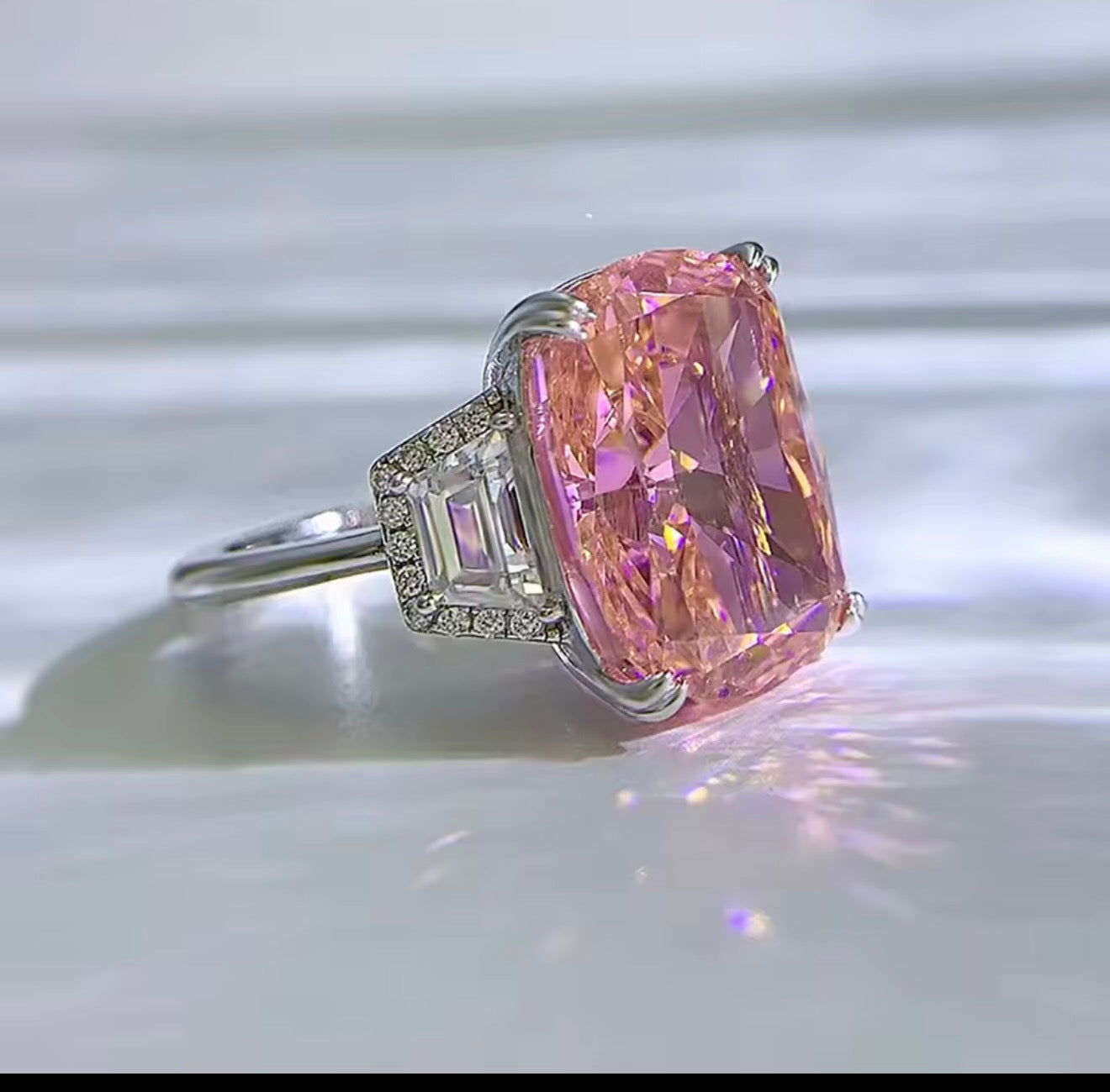 Pink Moissanite Ring