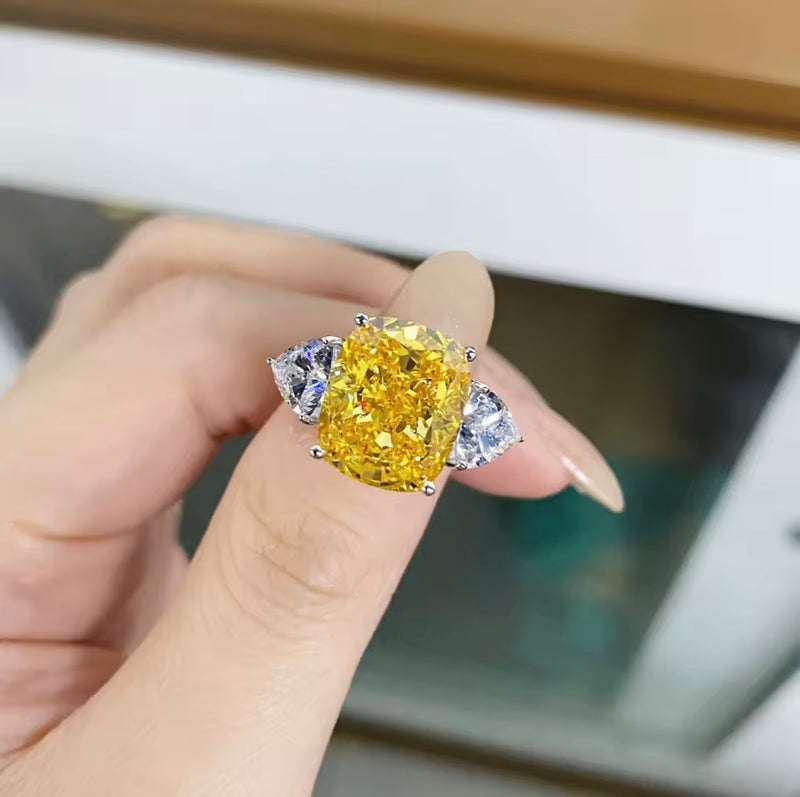 3 CT Yellow Mossanaite Citrine Engagement Ring (Copy)