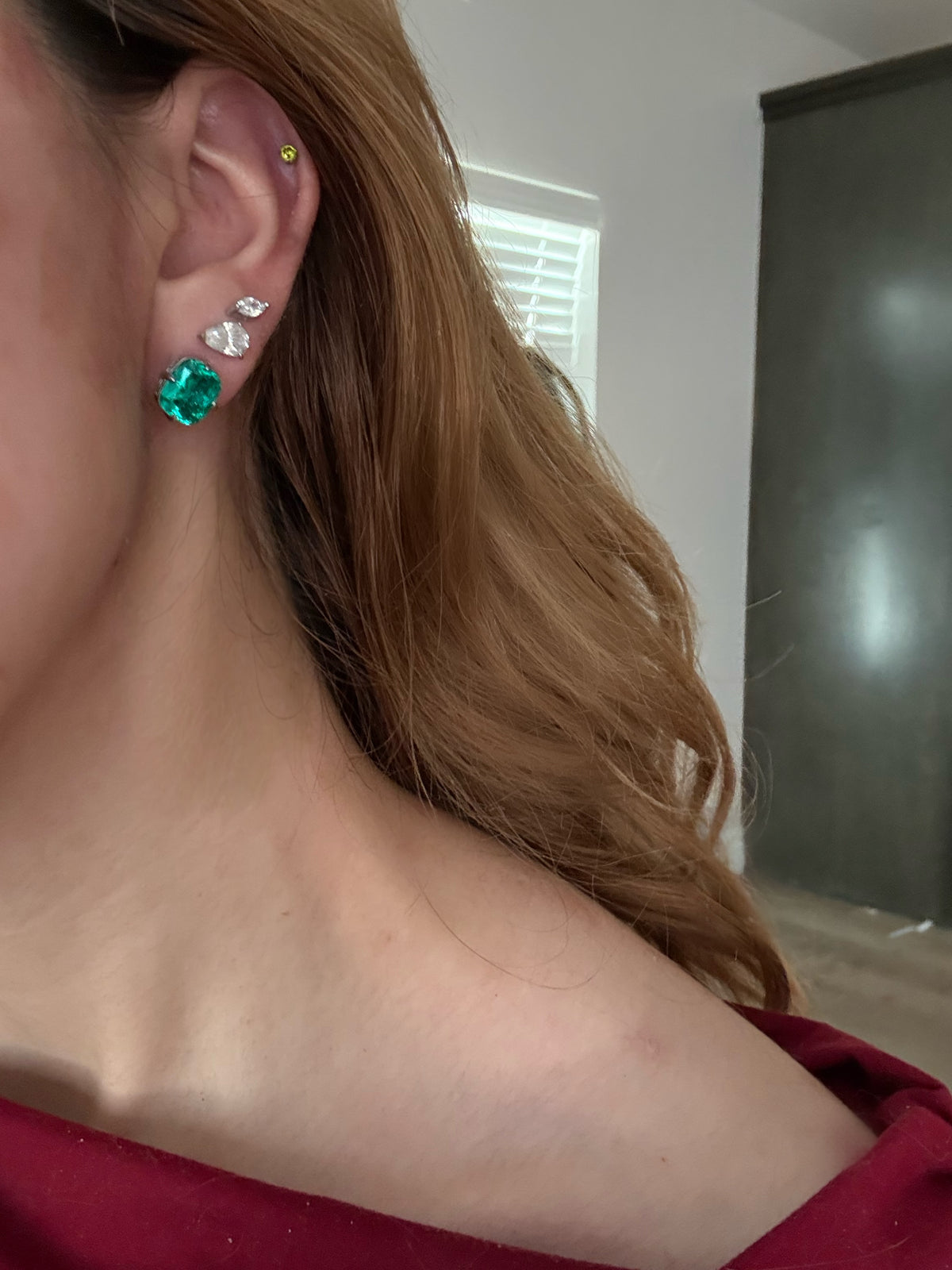 3 CT Elongated Cushion Cut Turquoise Earrings