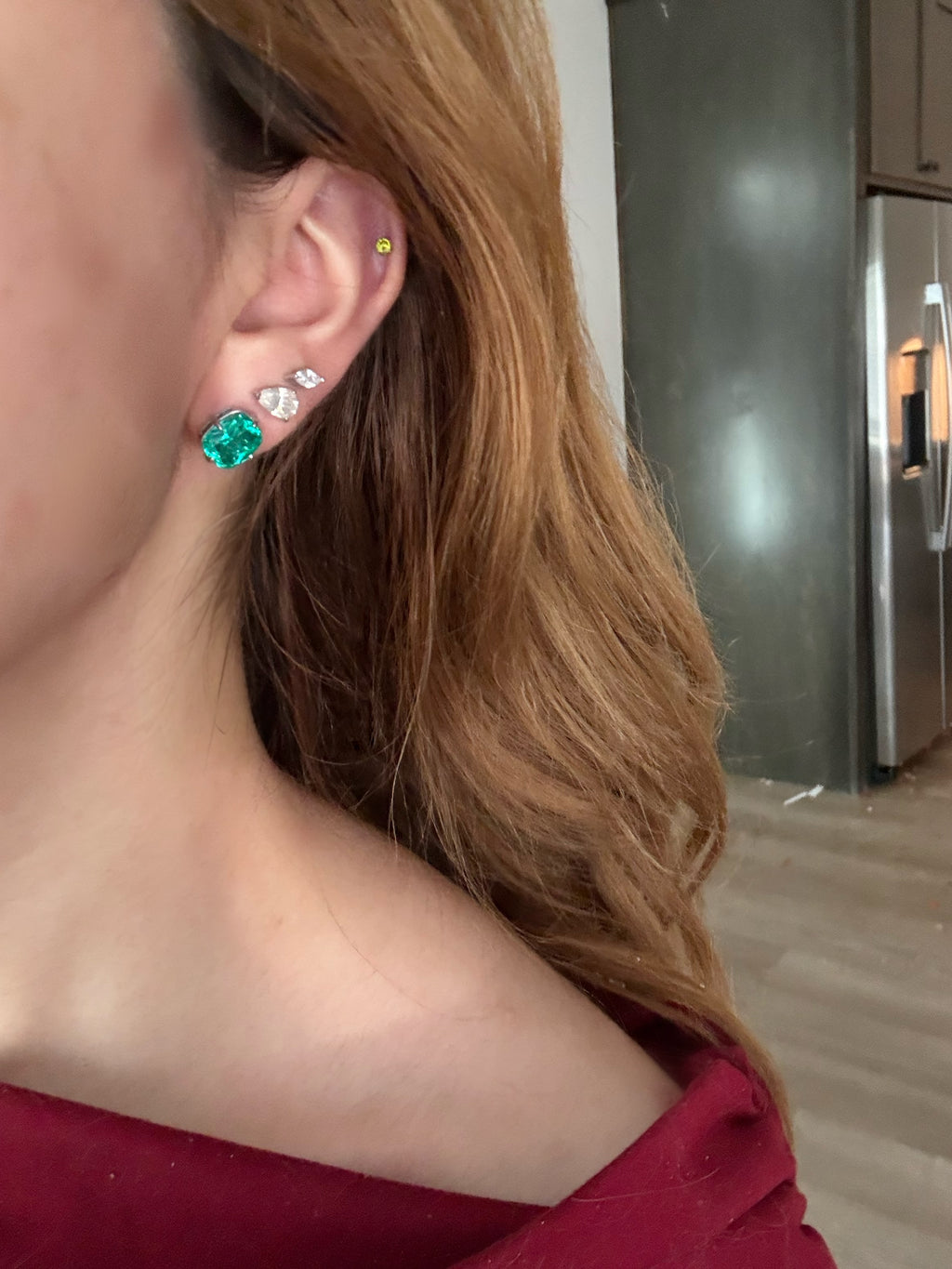 3 CT Elongated Cushion Cut Turquoise Earrings