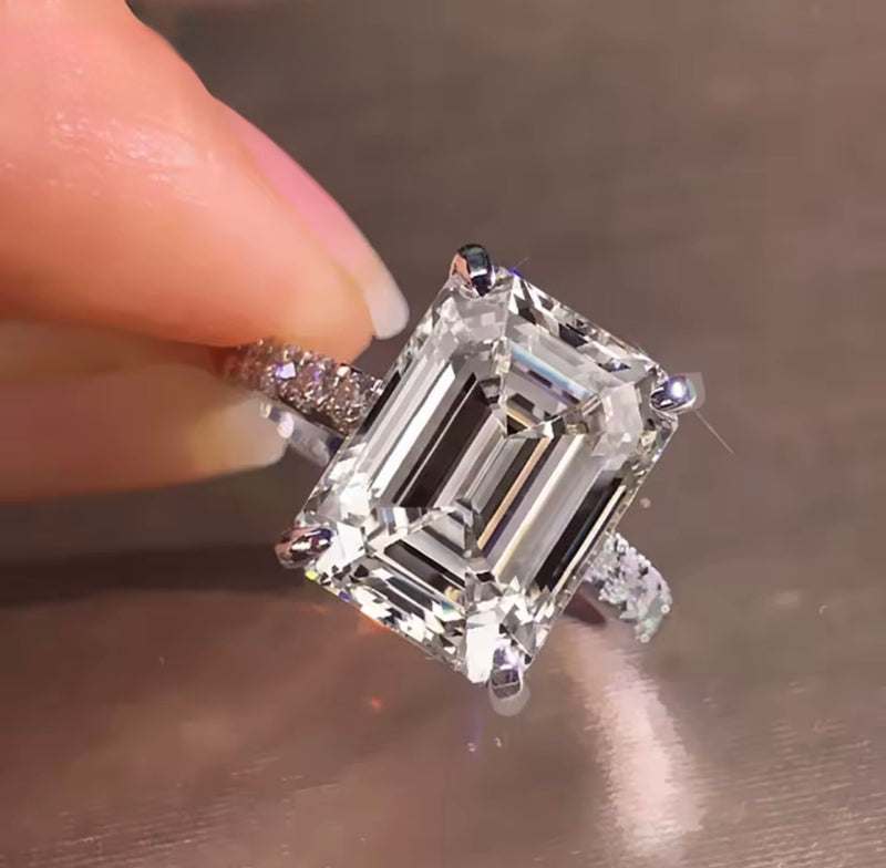 Moissanite Emerald-Cut Engagement Ring