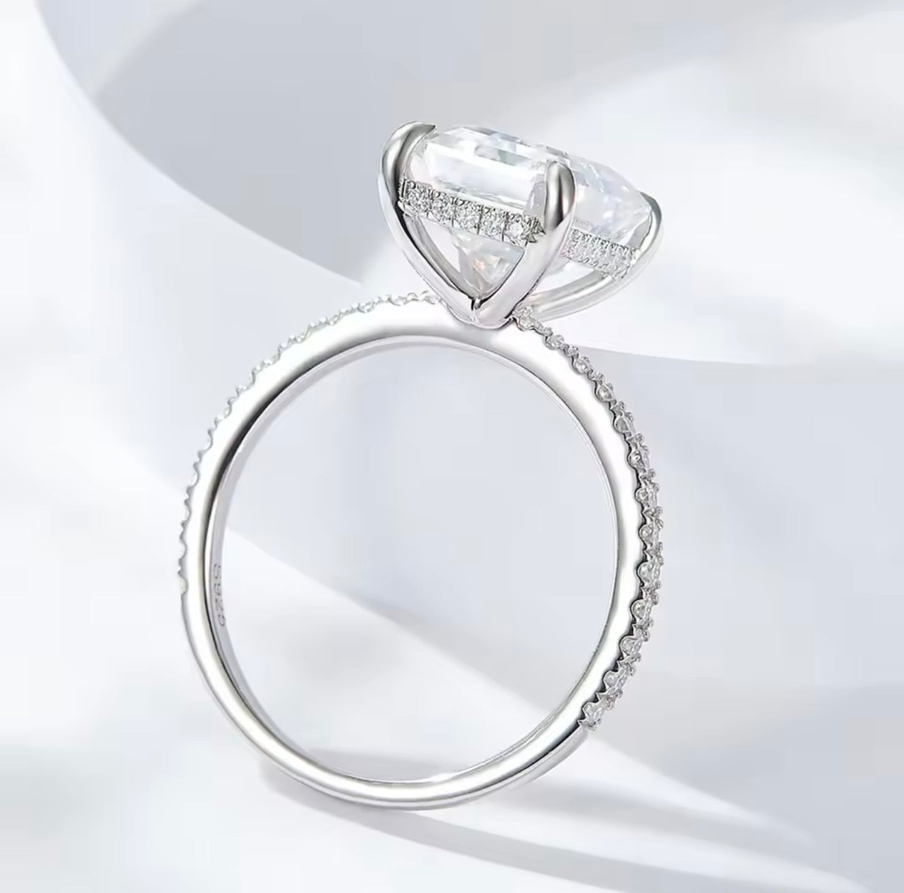 Moissanite Emerald-Cut Engagement Ring