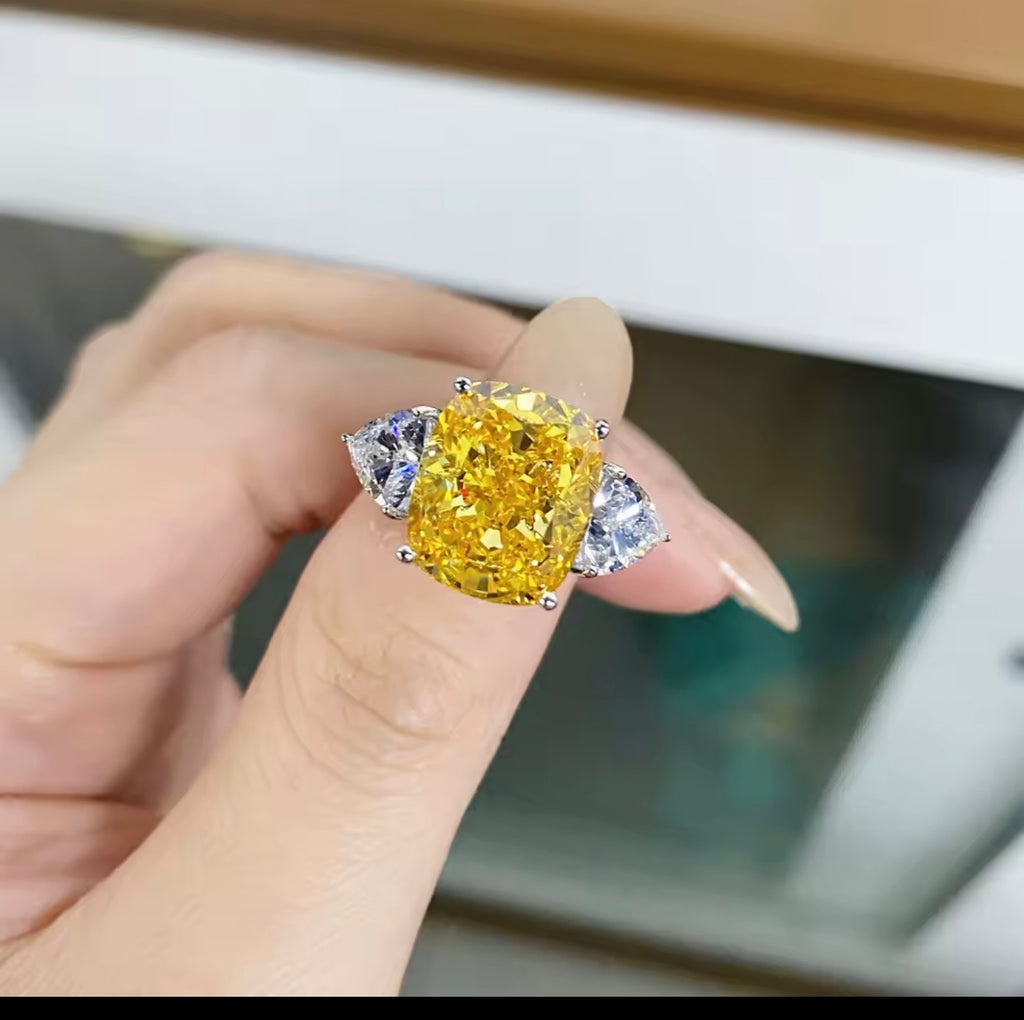 3 CT Yellow Moissanite Citrine Engagement Ring